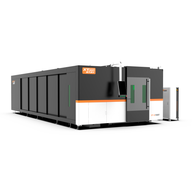 Оптоволоконный лазер в кабине с труборезом и сменным столом XTC-1560GT/6000 Raycus