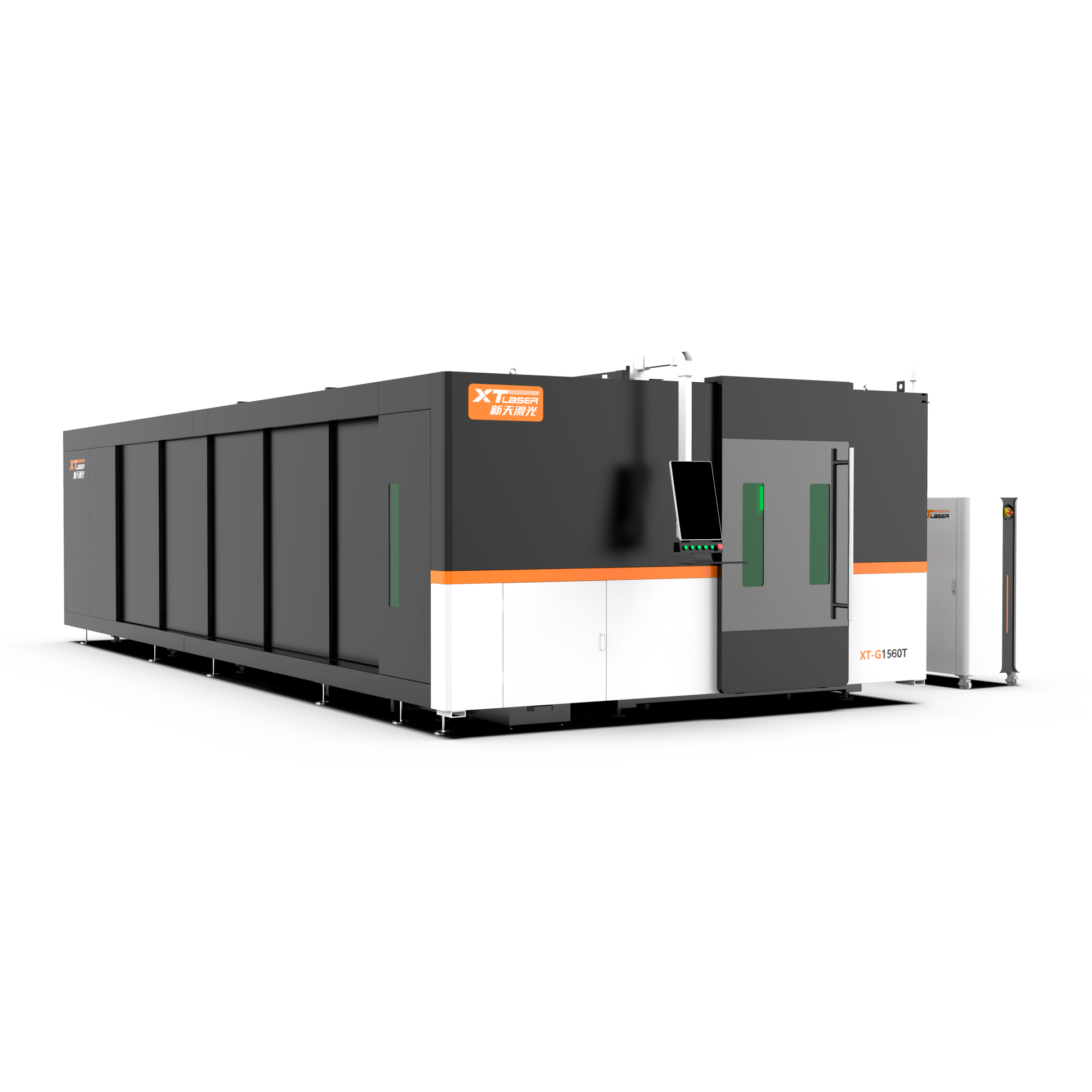 Оптоволоконный лазер в кабине с труборезом и сменным столом XTC-1560GT/6000 Raycus