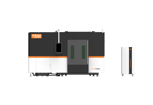 Оптоволоконный лазер в кабине с труборезом и сменным столом XTC-1560GT/6000 Raycus